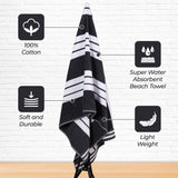 Striped Extra Large Oversized Absorbent Quick Dry Cotton Beach Towel - Beach Towel by Superior