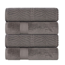 Chevron Zero Twist Solid and Jacquard Soft Cotton Hand Towel Set of 6