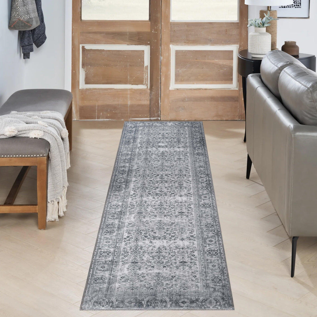 Uma Oriental Medallion Bohemian Indoor Area Rug Or Runner Rug - Charcoal