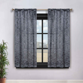 Leaves Washable Room Darkening Blackout Curtain Panels, Set of 2