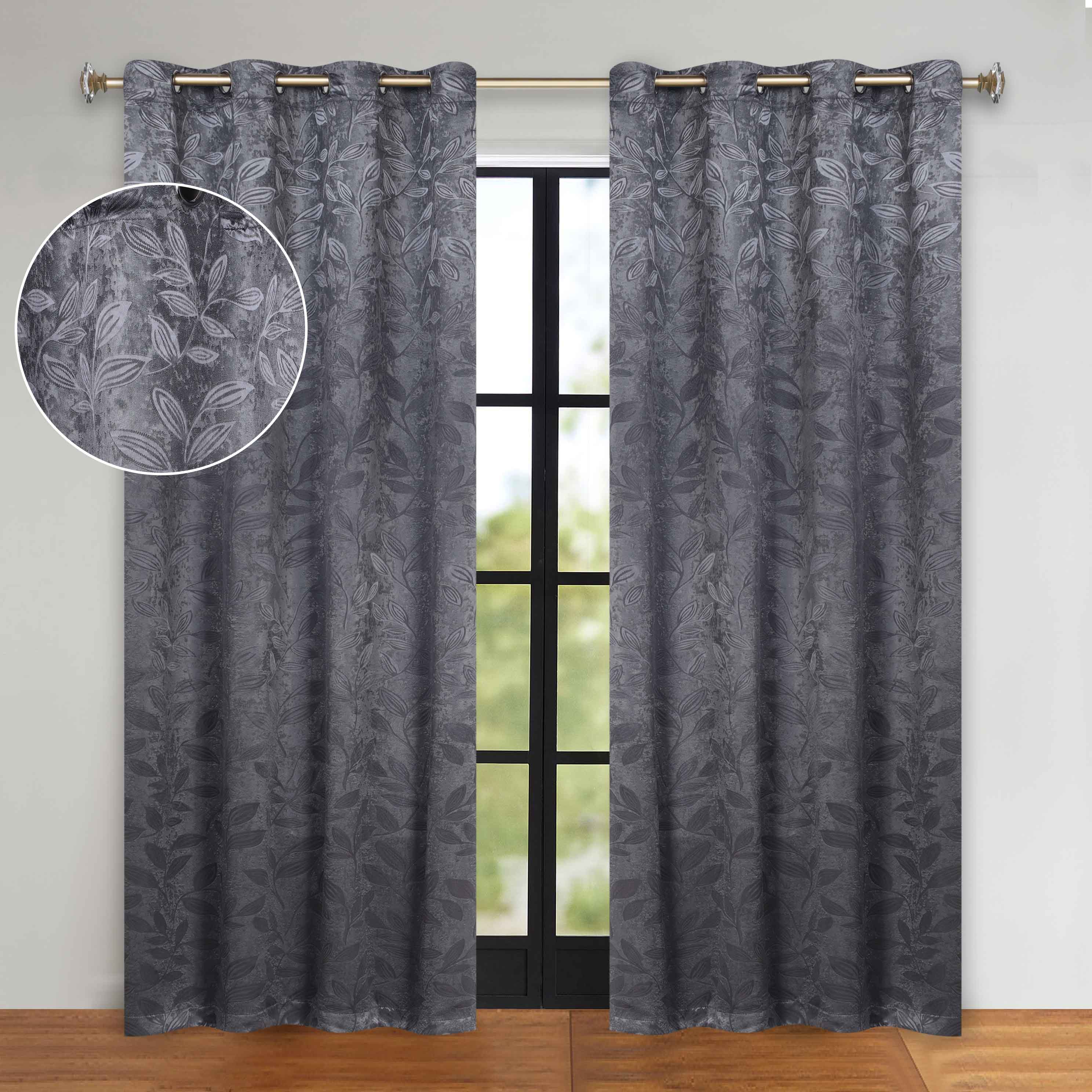 Leaves Room Darkening Grommet Blackout Curtain Panels, Set of 2 - Blackout Curtains by Superior