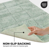 2 Piece Cotton Checkered Solid Non Slip Bath Rug Set - Bath Rugs by Superior