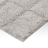 2 Piece Cotton Checkered Solid Non Slip Bath Rug Set - Bath Rugs by Superior