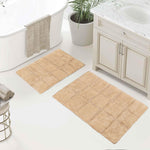 2 Piece Cotton Checkered Solid Non Slip Bath Rug Set - Bath Rugs by Superior