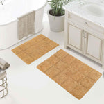 2 Piece Cotton Checkered Solid Non Slip Bath Rug Set - Bath Rugs by Superior