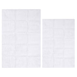 2 Piece Cotton Checkered Solid Non Slip Bath Rug Set - Bath Rugs by Superior