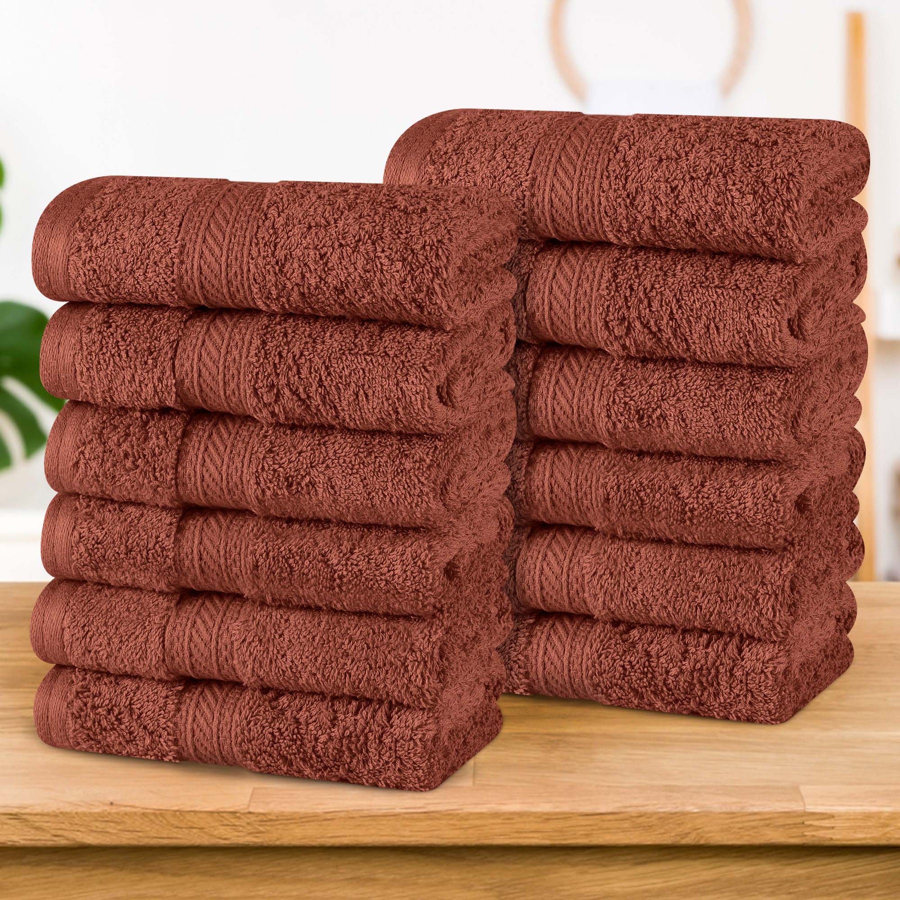 Atlas Cotton Absorbent Heavyweight Face Towel Washcloth Set of 12