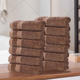 Niles Egyptian Giza Cotton Absorbent Face Towel Washcloth Set of 12 - Face Towel by Superior