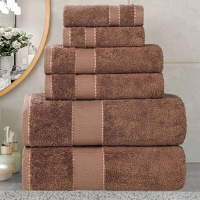 Niles Egyptian Giza Cotton Plush Heavyweight Soft 6 Piece Towel Set - Chocolate