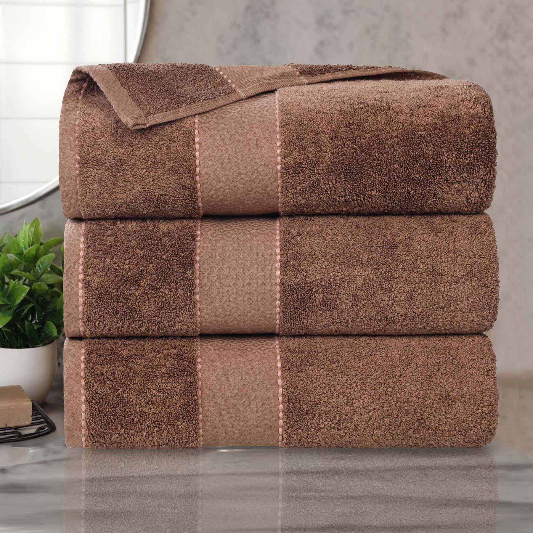 Niles Egyptian Giza Cotton Plush Thick Absorbent Bath Towel Set of 3