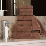 Napa Zero Twist Cotton Solid Waffle Honeycomb 8 Piece Towel Set - Towel Set by Superior