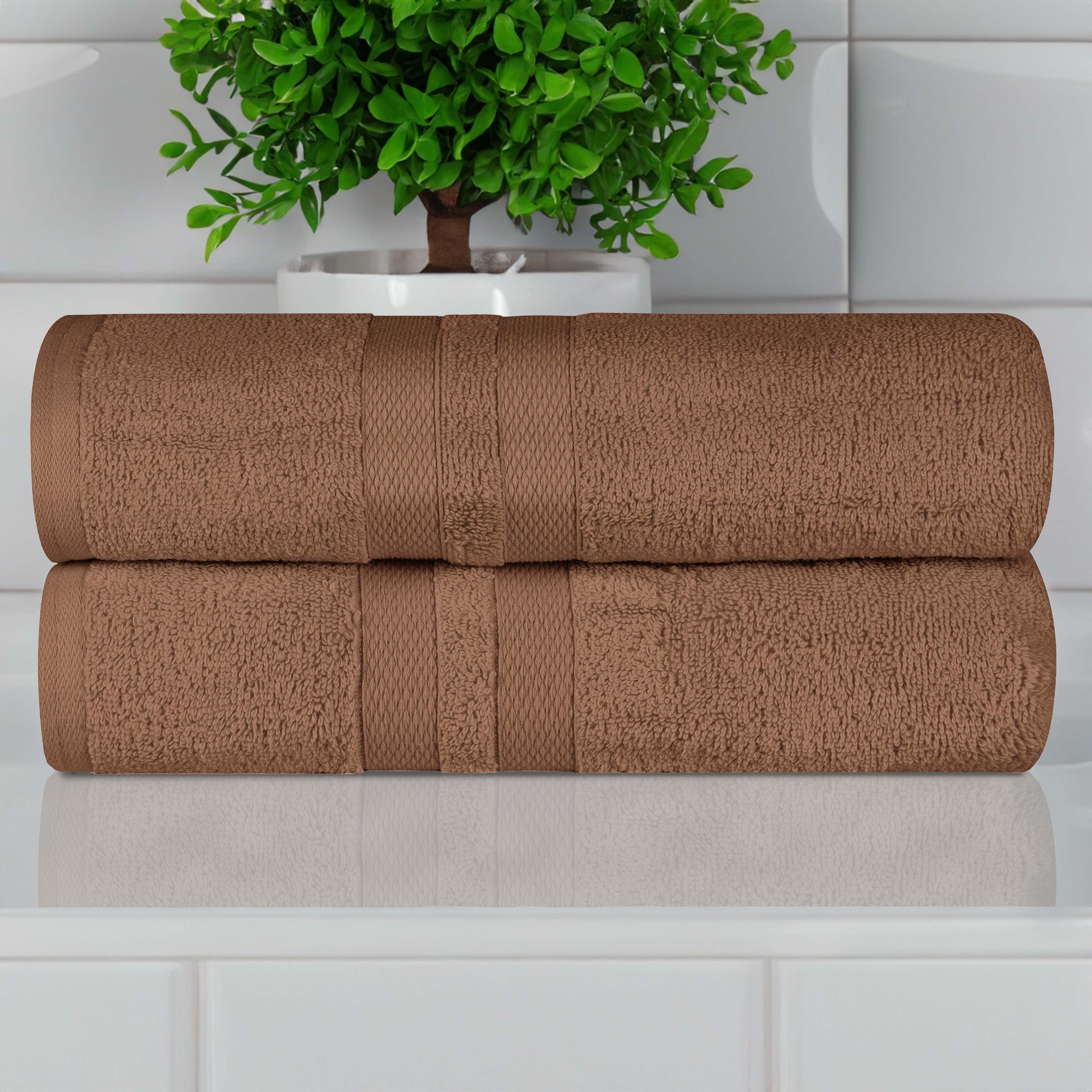 Ultra-Soft Cotton Solid Medium Weight Absorbent Bath Towel Set of 2 - Towel Set by Superior