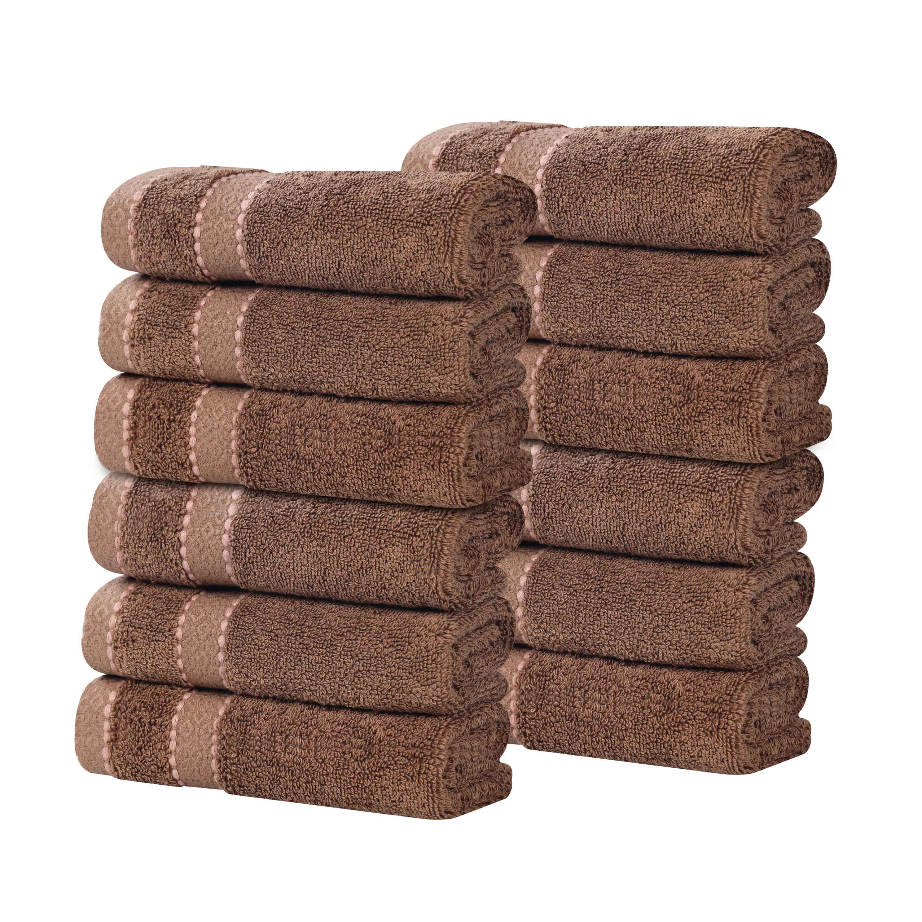 Niles Egyptian Giza Cotton Absorbent Face Towel Washcloth Set of 12 - Face Towel by Superior