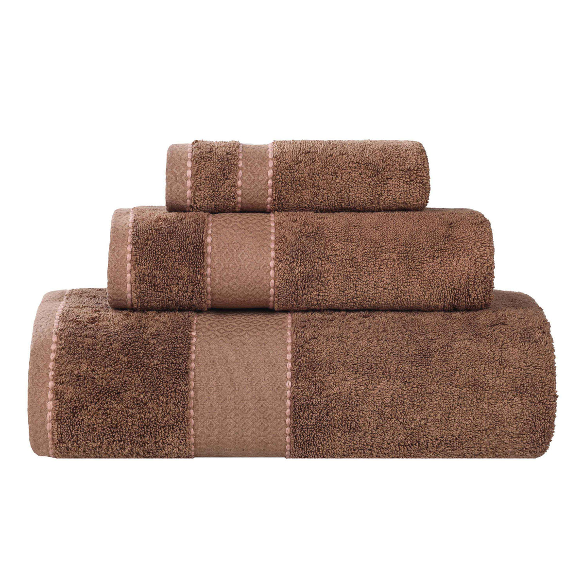 Niles Egyptian Giza Cotton Plush Heavyweight Soft 3 Piece Towel Set - Chocolate