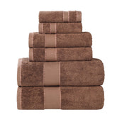 Niles Egyptian Giza Cotton Plush Heavyweight Soft 6 Piece Towel Set - Chocolate