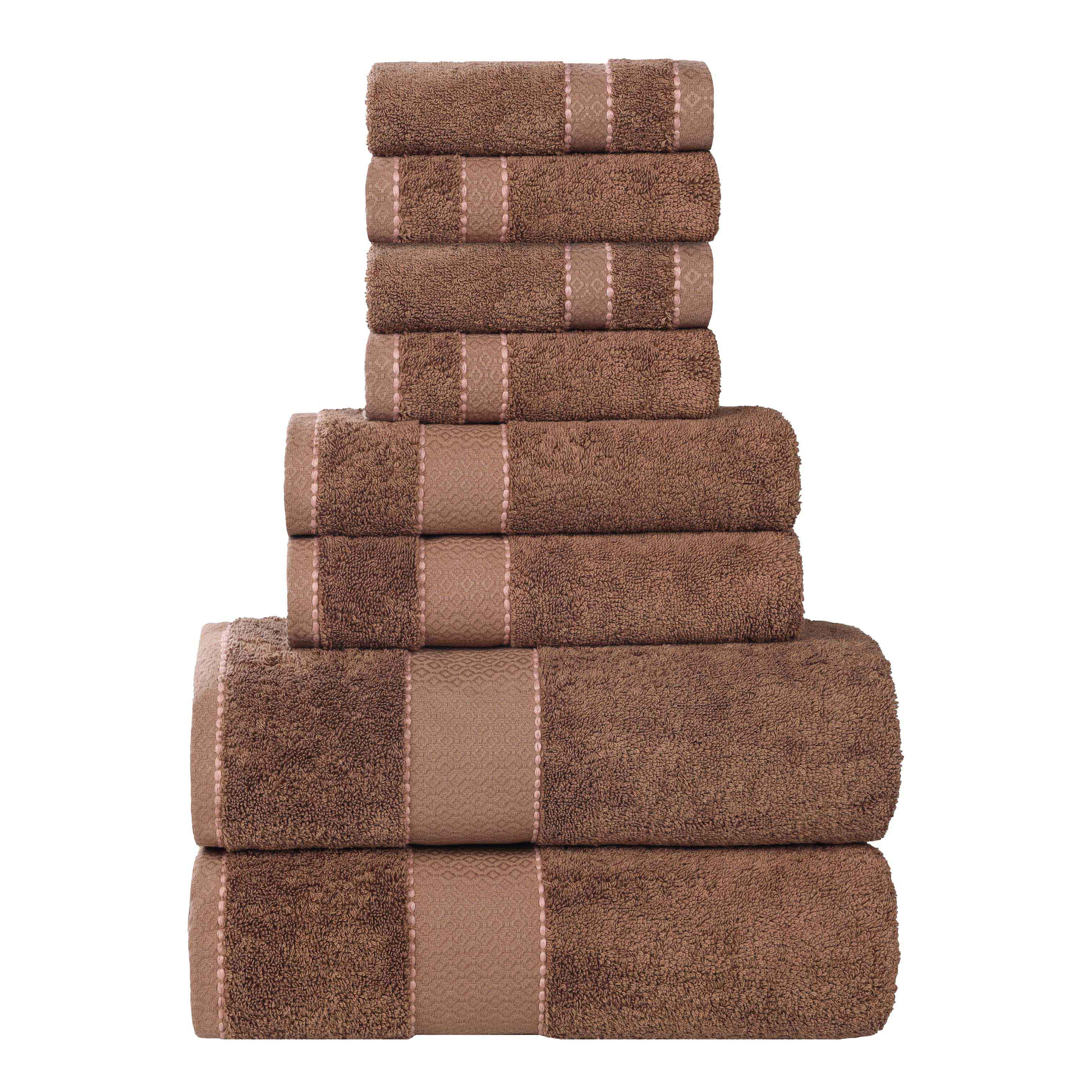 Niles Egyptian Giza Cotton Plush Heavyweight Soft 8 Piece Towel Set - Towel Set by Superior