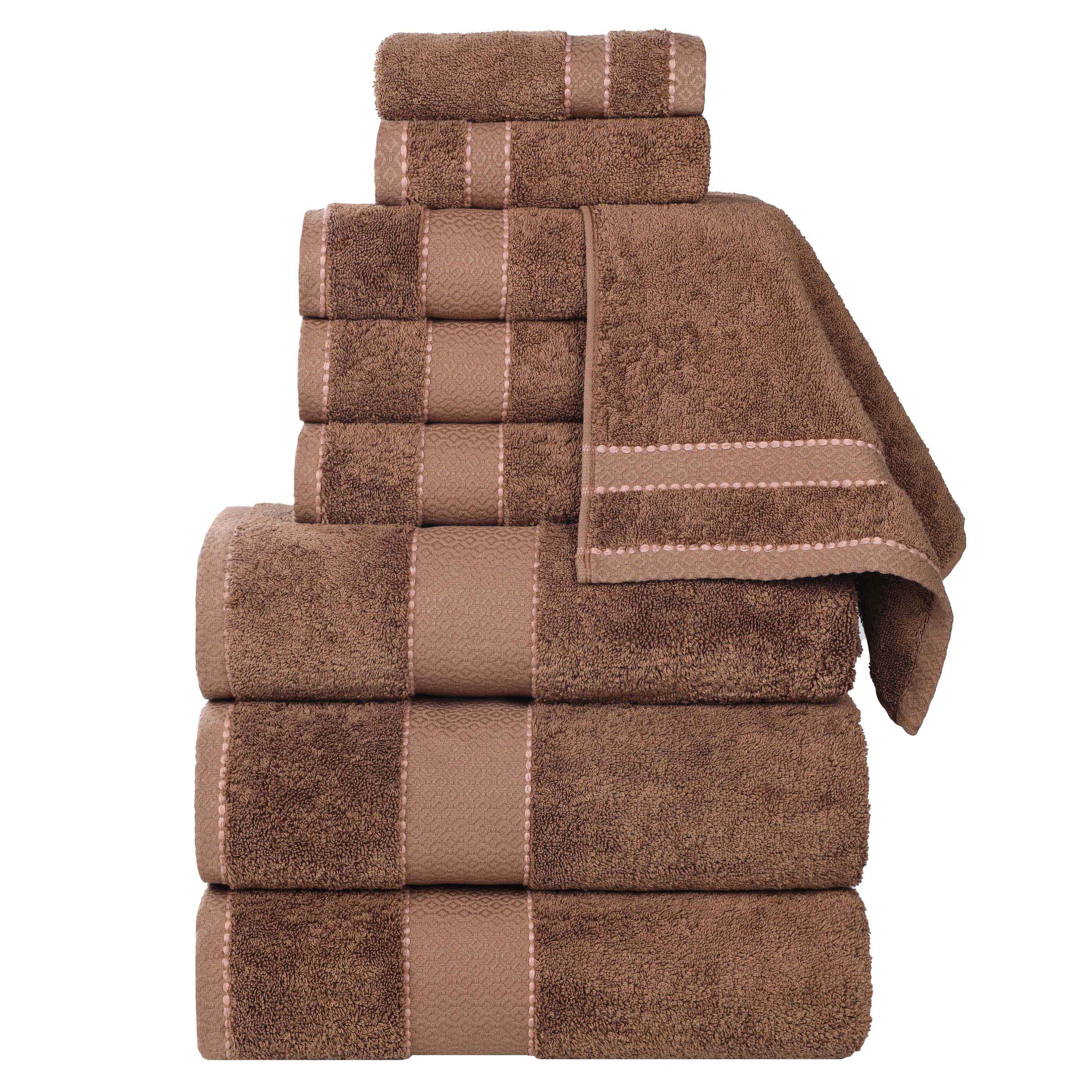 Niles Egyptian Giza Cotton Plush Heavyweight Soft 9 Piece Towel Set - Towel Set by Superior