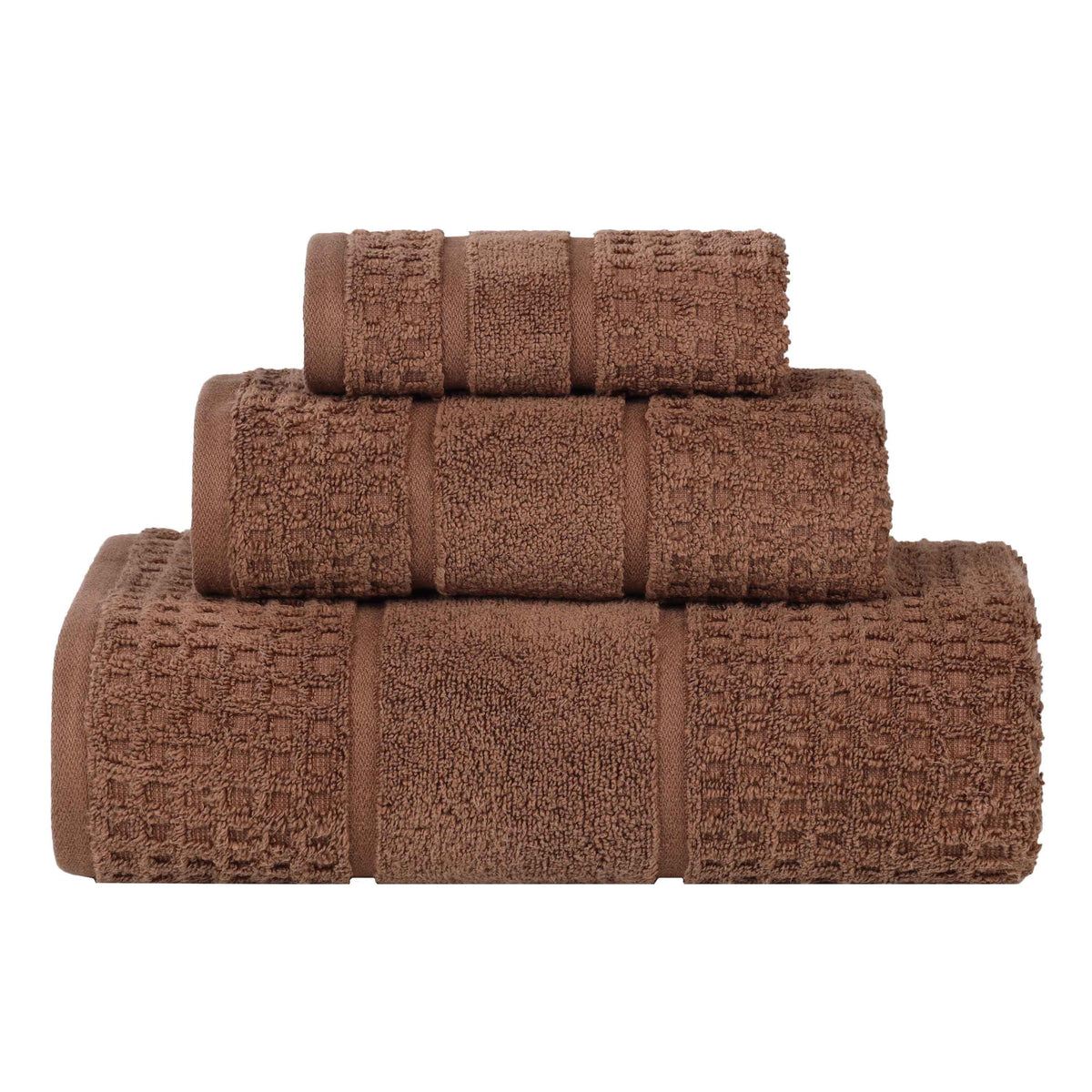 Napa Zero Twist Cotton Solid Waffle Honeycomb 3 Piece Towel Set