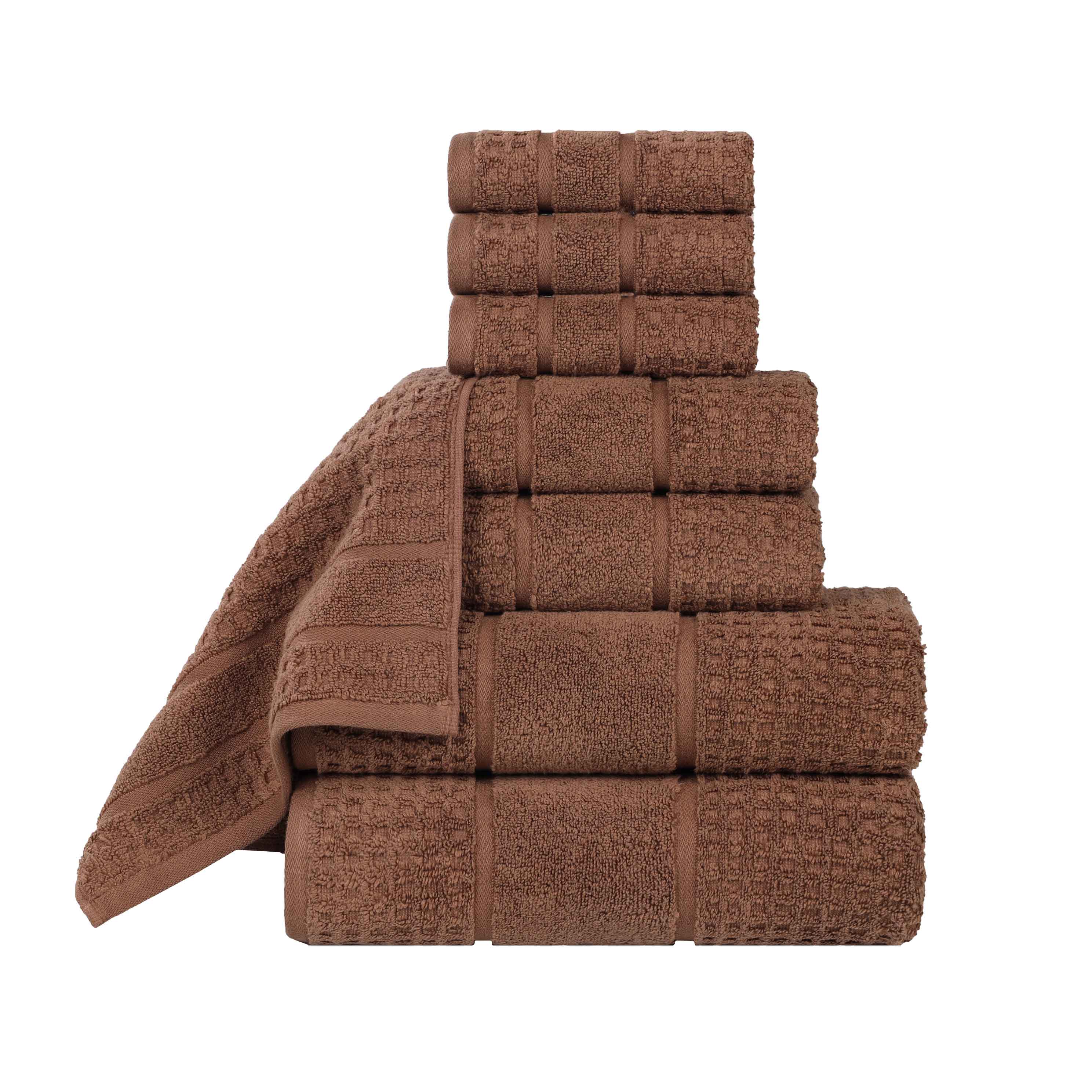 Napa Zero Twist Cotton Solid Waffle Honeycomb 8 Piece Towel Set - Towel Set by Superior