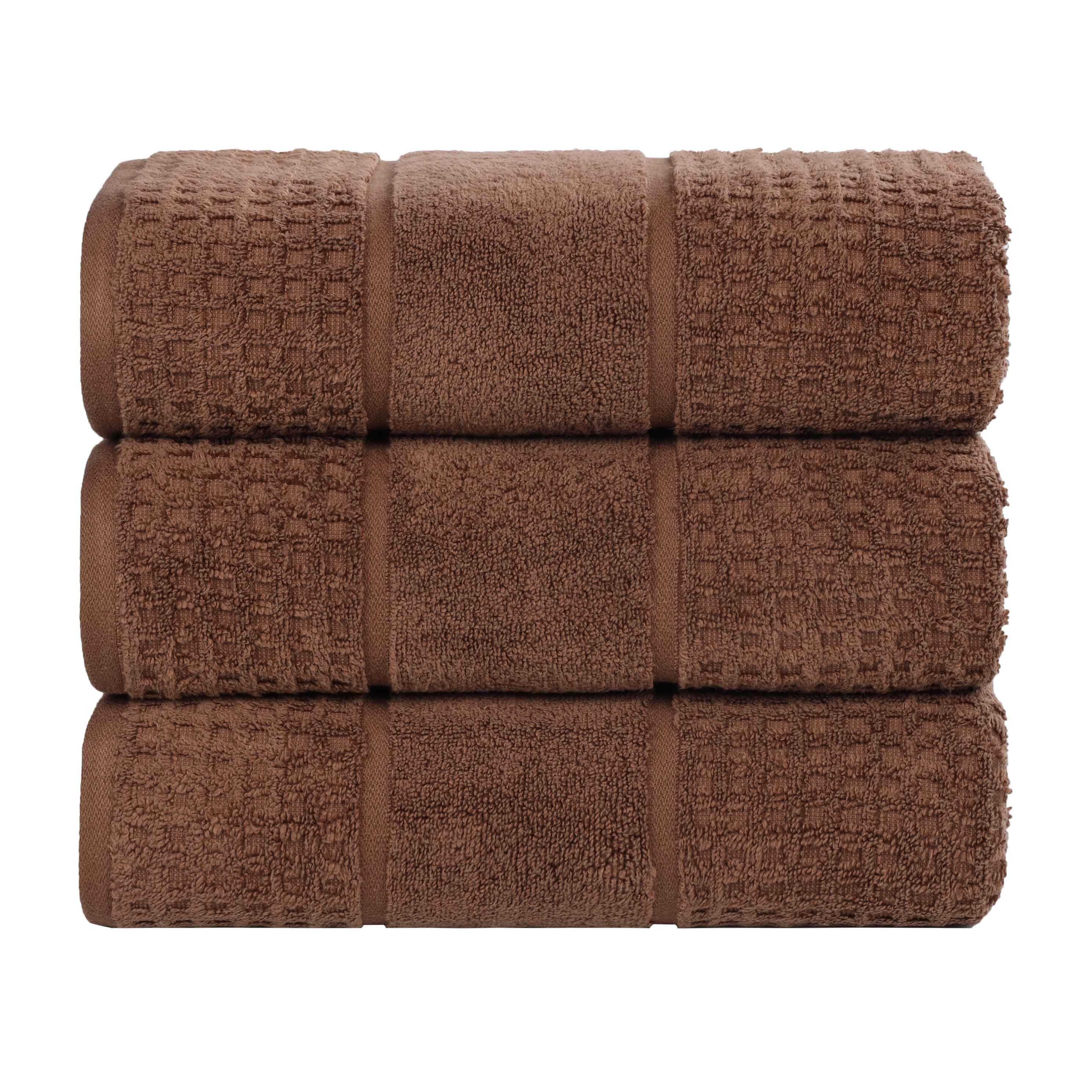 Napa Zero Twist Cotton Solid Waffle Honeycomb Bath Towel Set of 3 - Bath Towel by Superior