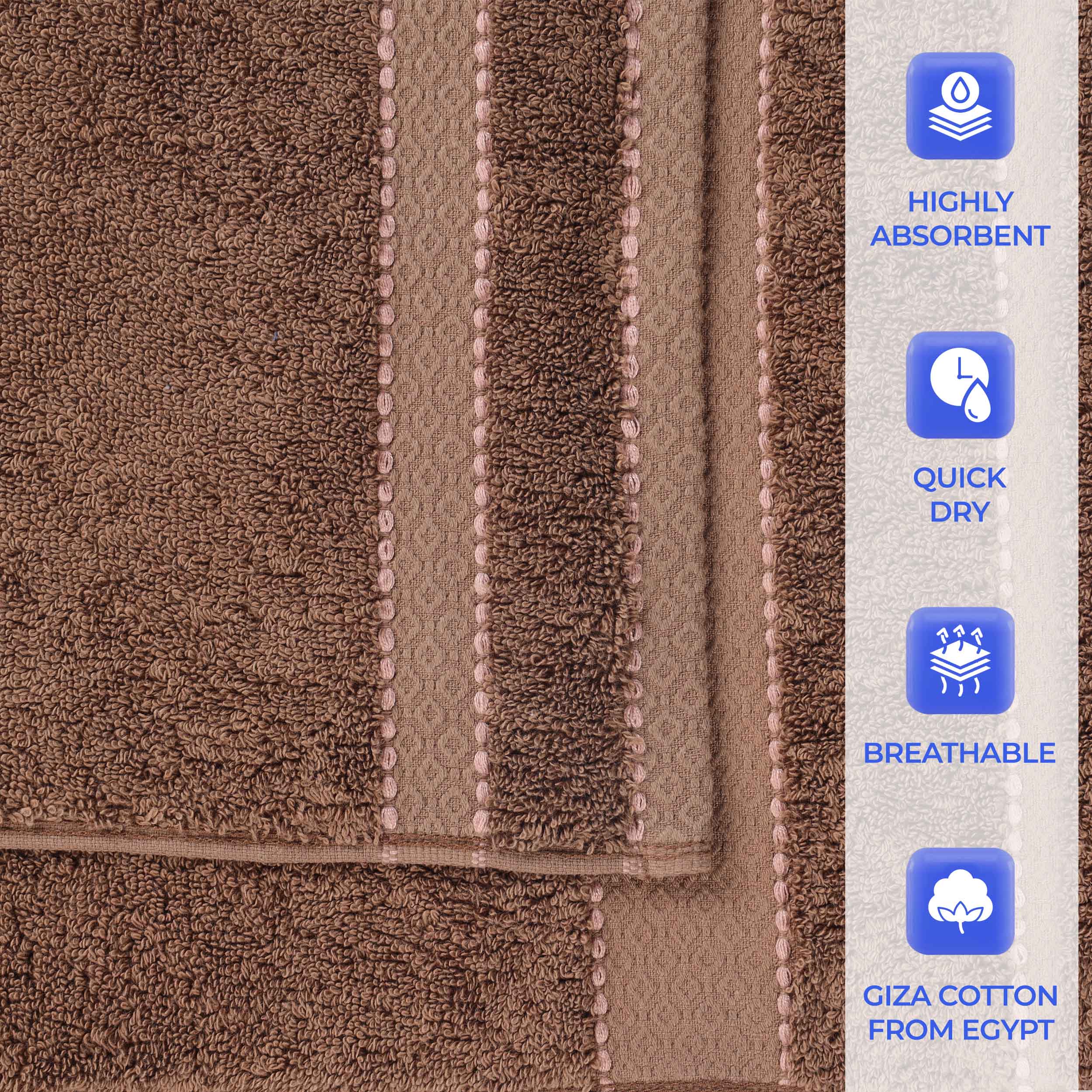 Niles Egyptian Giza Cotton Plush Thick Absorbent Bath Towel Set of 3 - Bath Towel by Superior