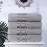 Larissa Cotton Geometric Border Bath Towel Set of 4 - Bath Towel by Superior