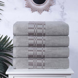 Larissa Cotton Geometric Border Bath Towel Set of 4 - Bath Towel by Superior