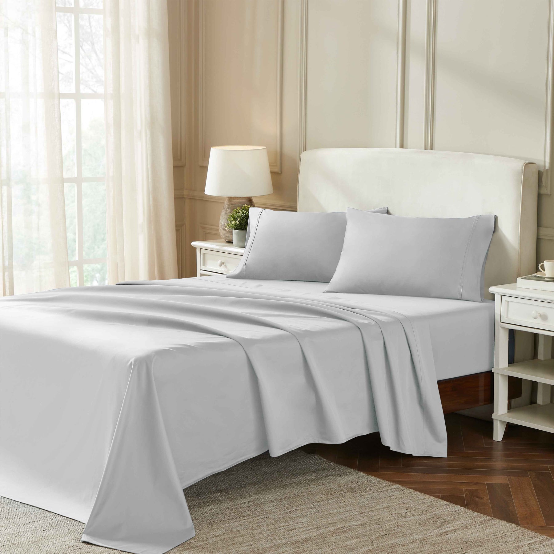 Egyptian Cotton 850 Thread Count Solid Deep Pocket Bed Sheet Set - Chrome