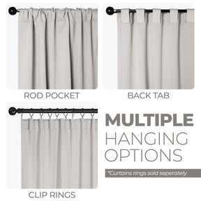 Solid Room Darkening Blackout Curtain Panels, Back Tabs, Set of 2 - Chrome