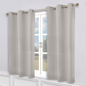 Classic Modern Solid Room Darkening Blackout Curtain Panels, Set of 2 - Chrome