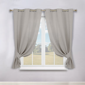 Classic Modern Solid Room Darkening Blackout Curtain Panels, Set of 2 - Chrome