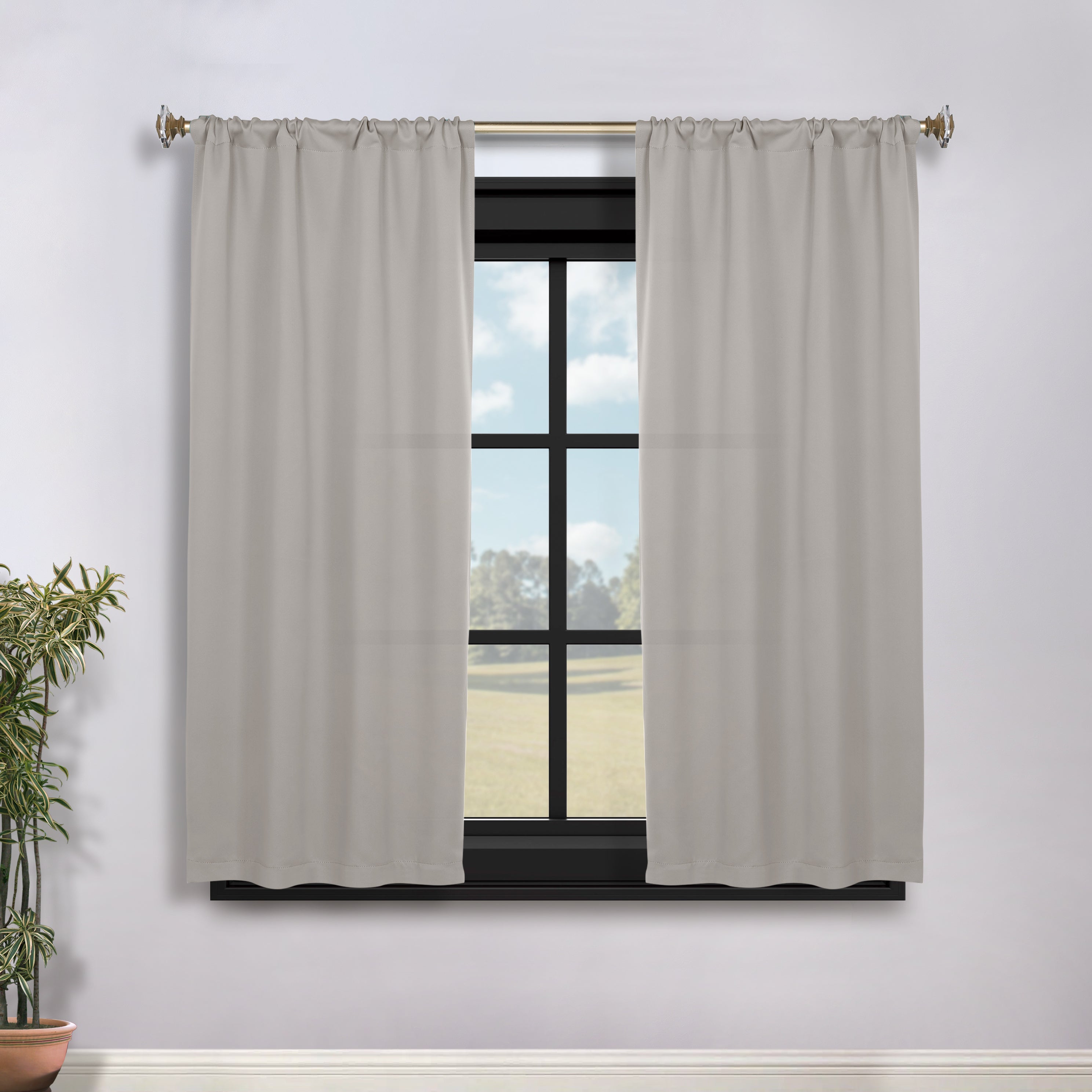 Solid Room Darkening Rod Pocket Blackout Curtain Panels, Set of 2 - Blackout Curtains by Superior