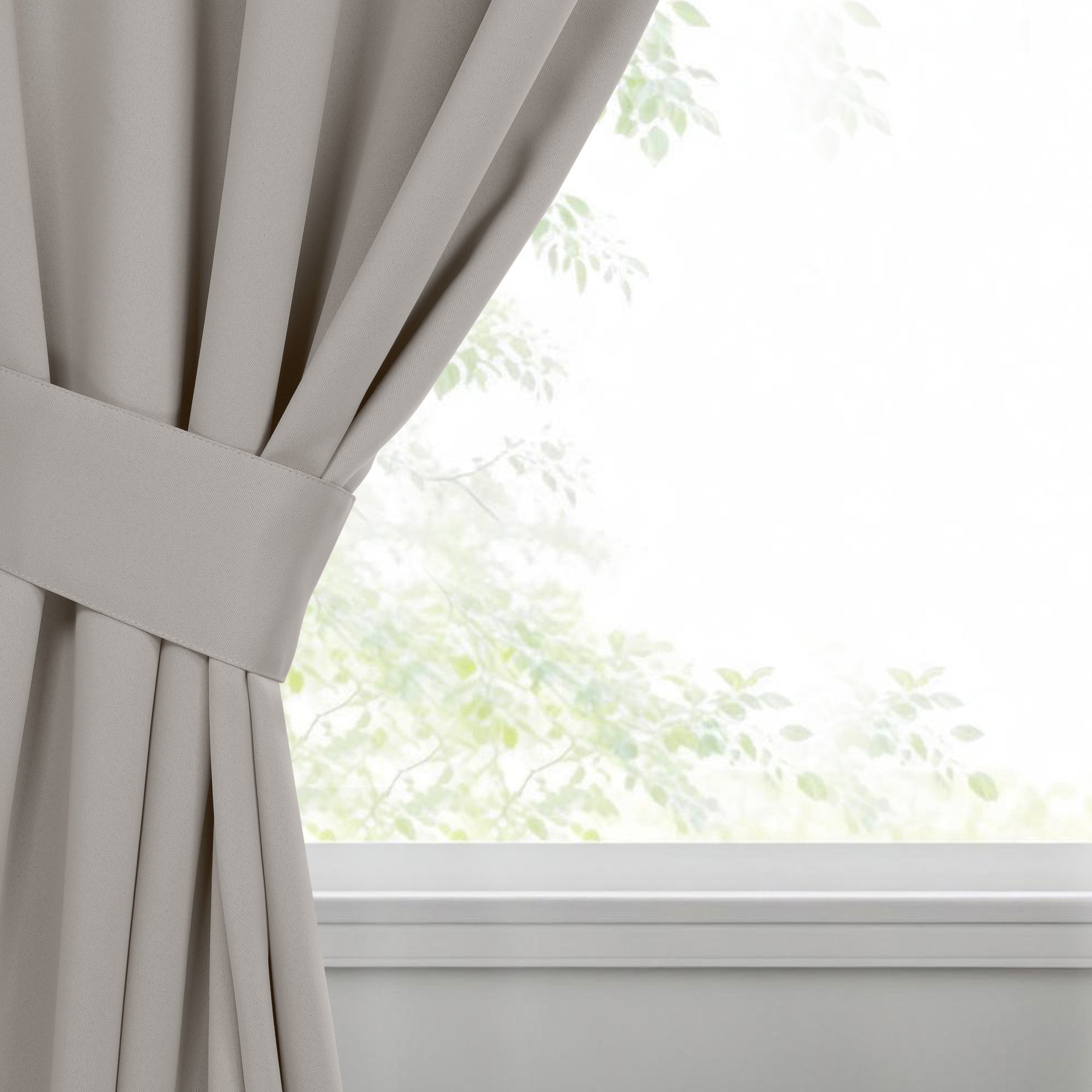 Classic Modern Solid Room Darkening Blackout Curtain Panels, Set of 2 - Chrome