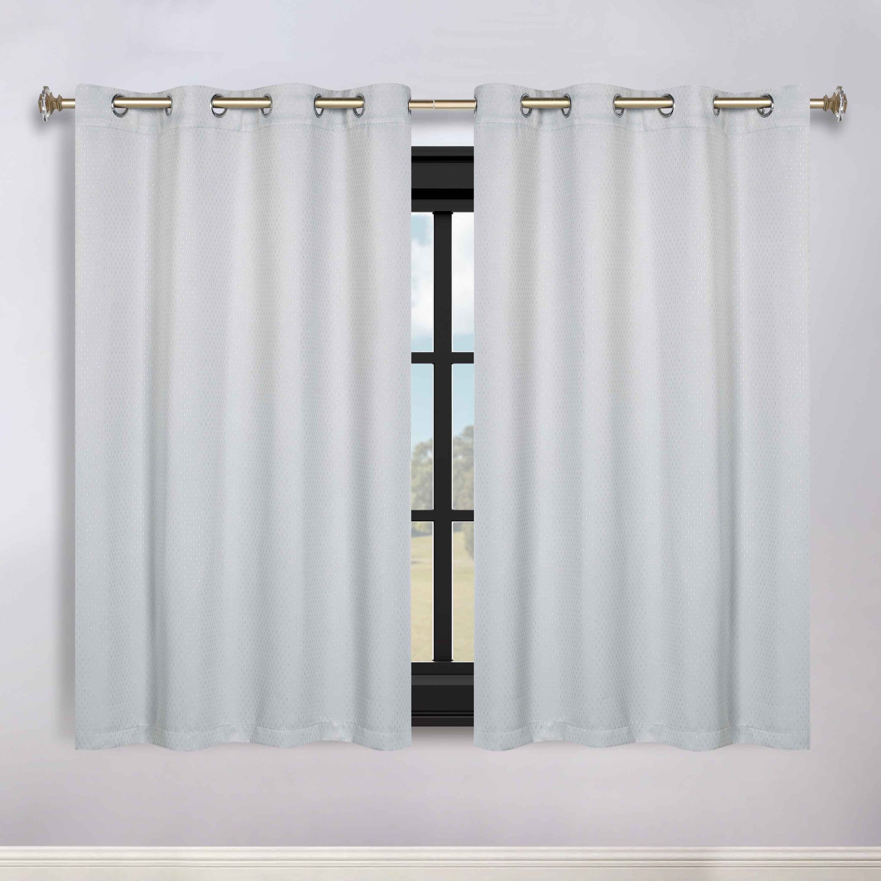 Modern Shimmer Washable Room Darkening Blackout Curtains, Set of 2