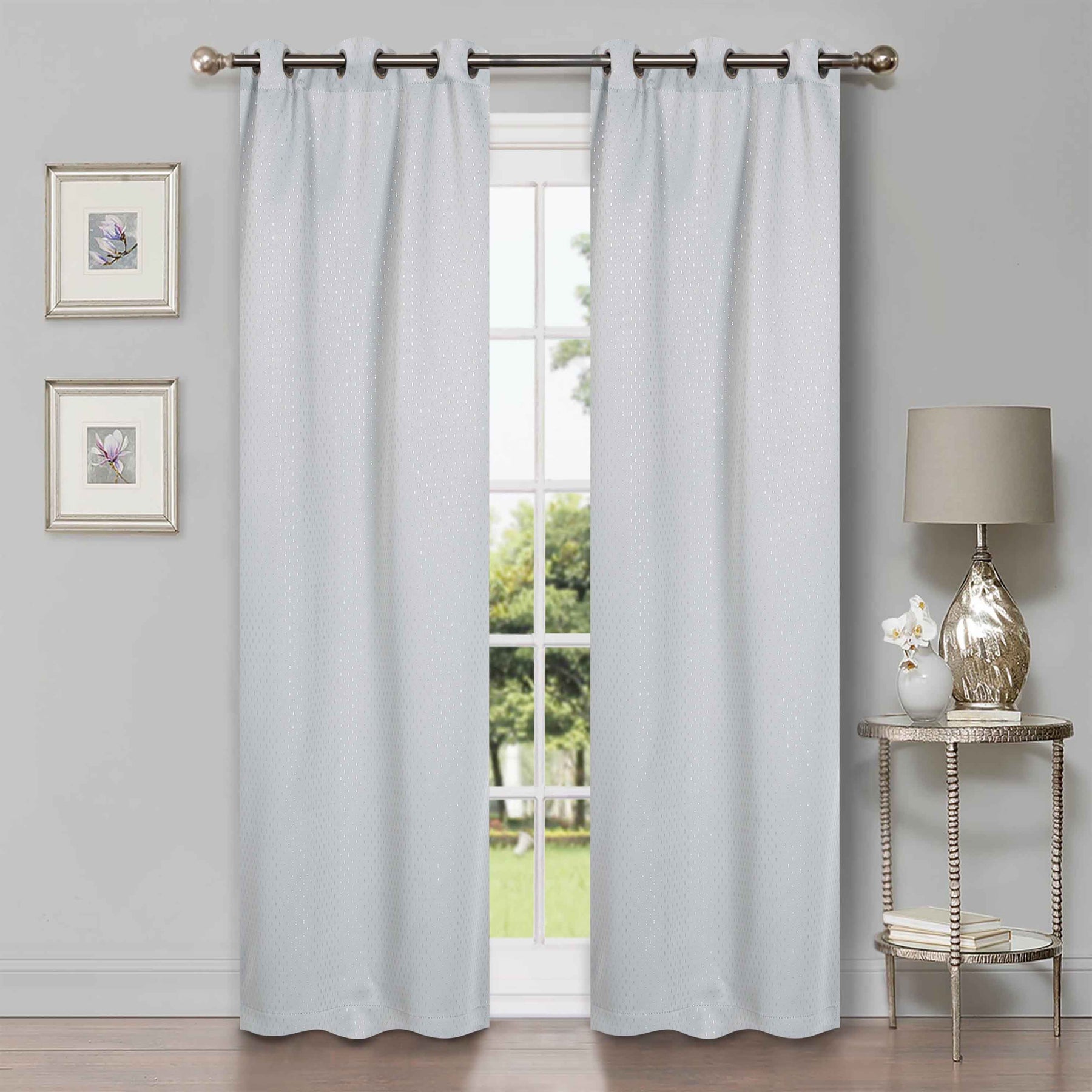 Modern Shimmer Washable Room Darkening Blackout Curtains, Set of 2