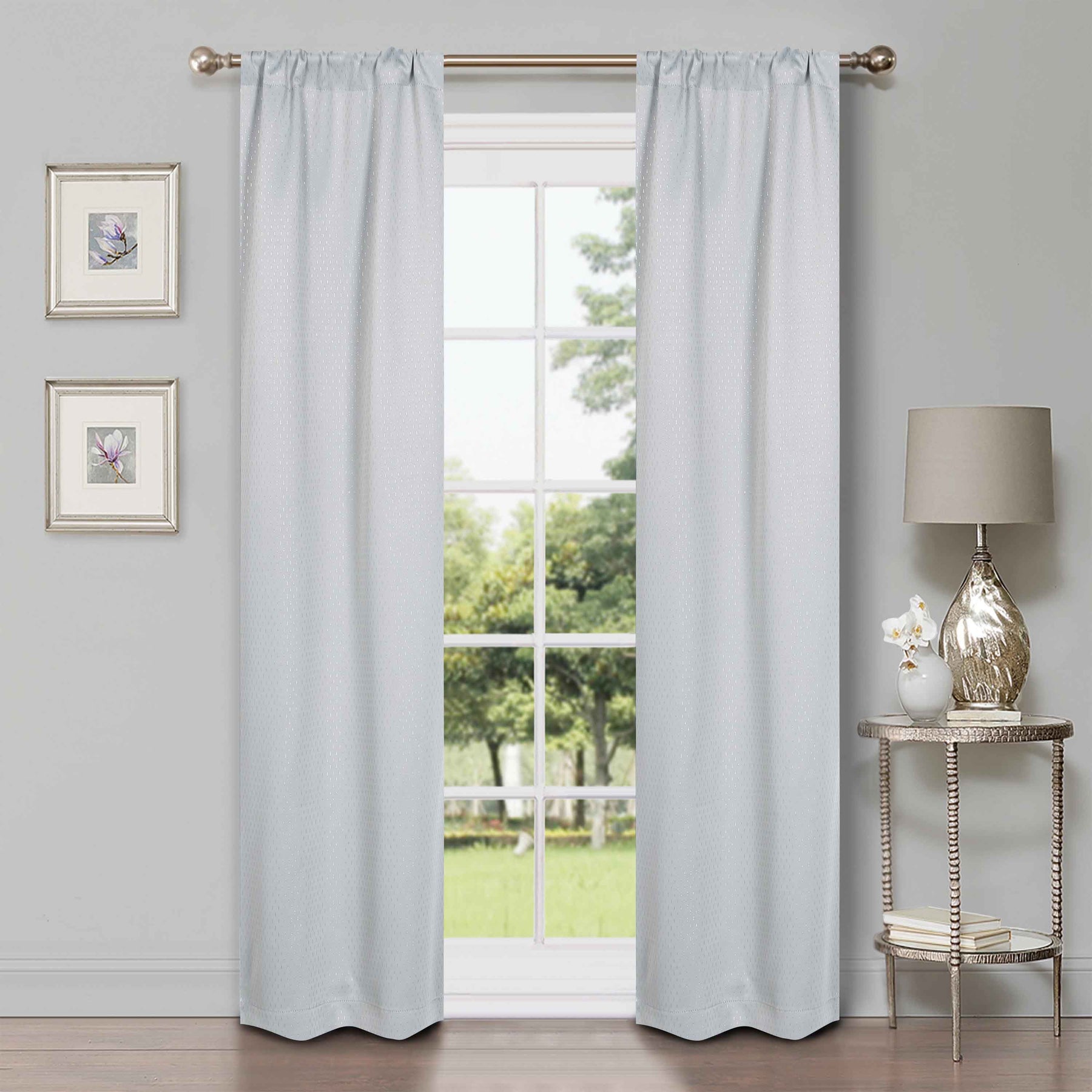 Modern Shimmer Washable Room Darkening Blackout Curtains, Set of 2