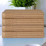 Soho Ribbed Cotton Absorbent Bath Towel Set of 4 - Bath Towel by Superior