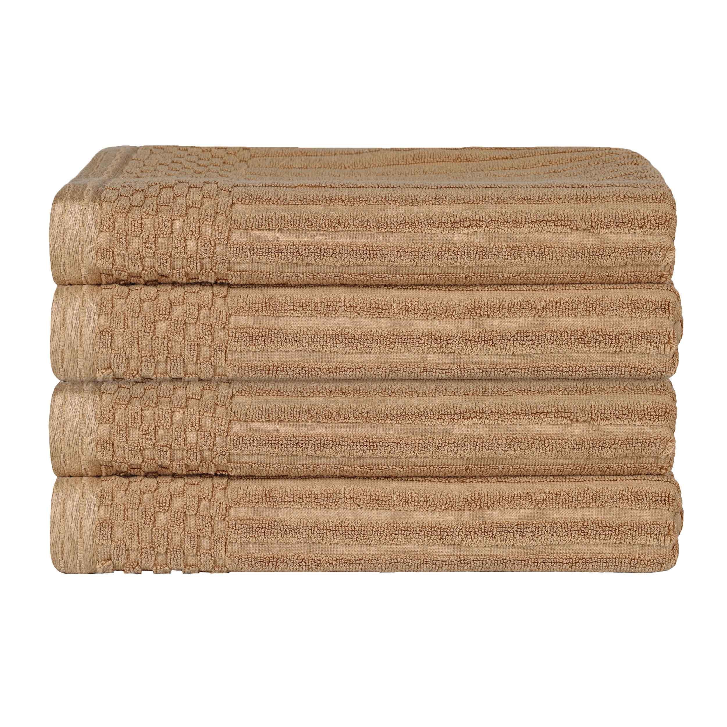 Soho Ribbed Cotton Absorbent Bath Towel Set of 4 - Bath Towel by Superior