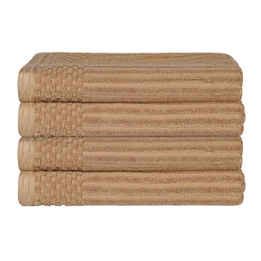 Soho Ribbed Cotton Absorbent Bath Towel Set of 4 - Bath Towel by Superior - Superior 