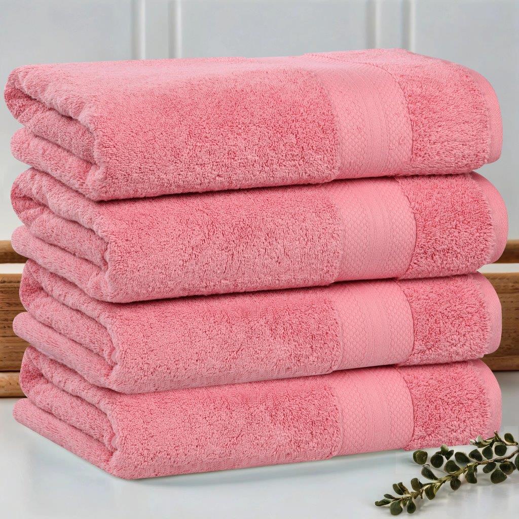 Aria Turkish Cotton Heavyweight Solid Absorbent Bath Towel Set of 4