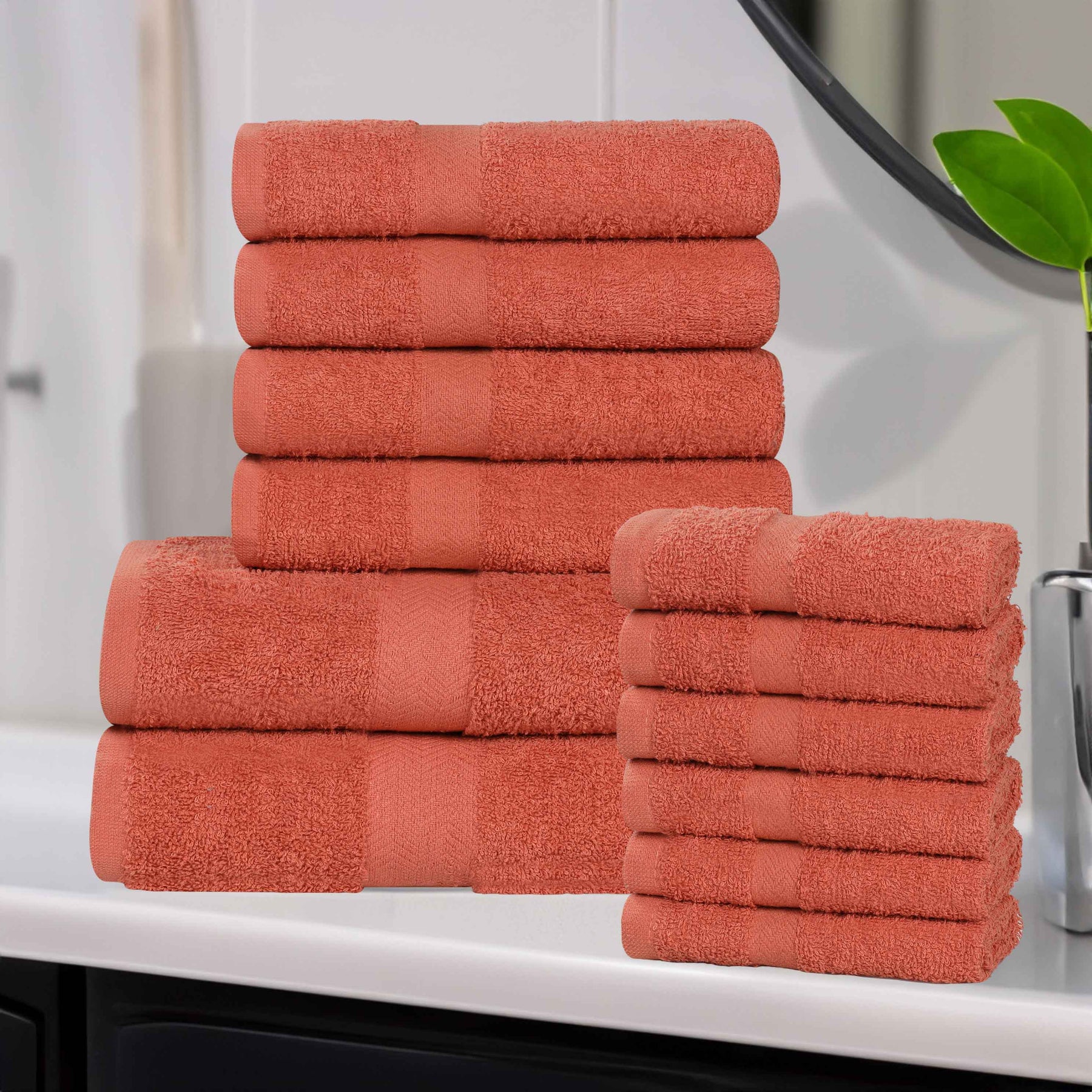 Eco-Friendly Cotton Absorbent Assorted 12 Piece Towel Set