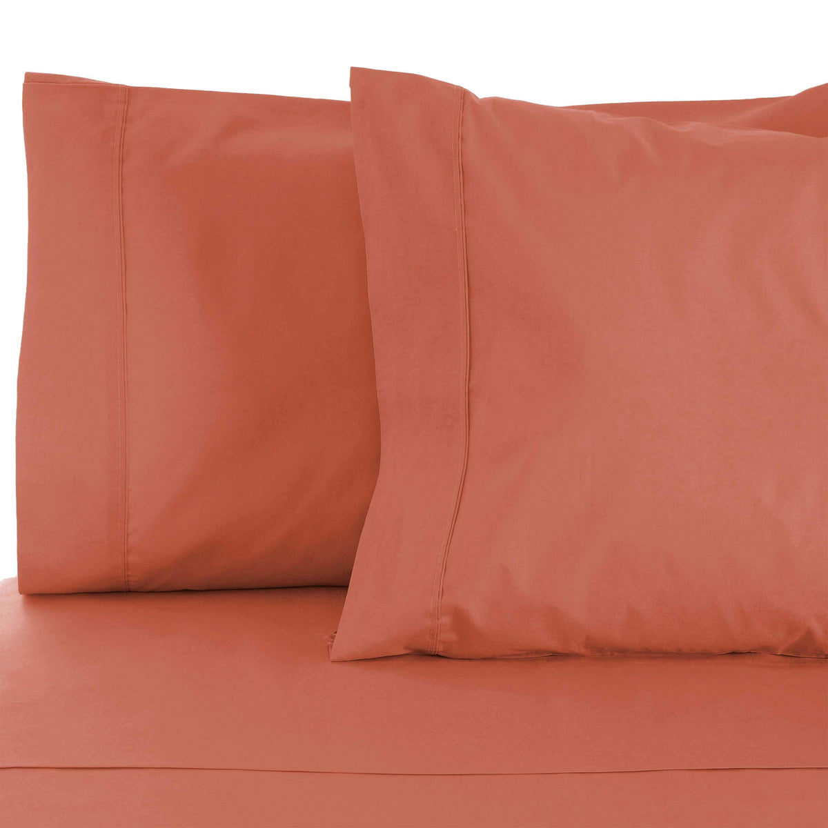 Cotton Blend 800 Thread Count Solid Pillowcase Set of 2 - Coral