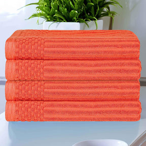 Soho Ribbed Cotton Absorbent Bath Towel Set of 4 - Bath Towel by Superior - Superior 