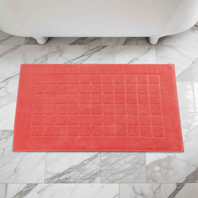 Nora Cotton Solid Absorbent Thick Checkered Washable Bath Mat Set of 2