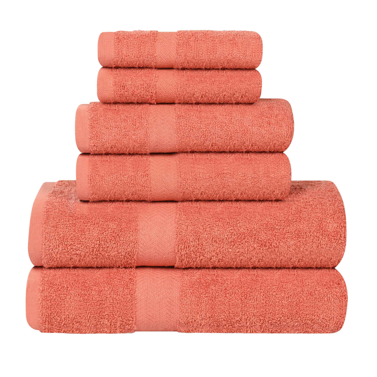 6 Piece Cotton Eco-Friendly Soft Absorbent Towel Set