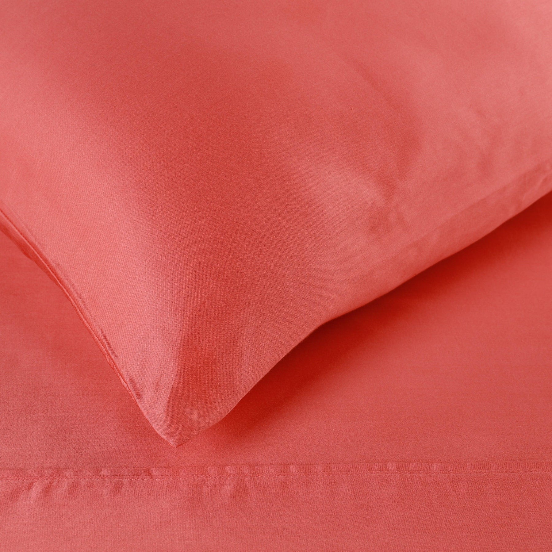 Egyptian Cotton 300 Thread Count Solid Deep Pocket Bed Sheet Set - Coral