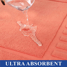 Leo Cotton Solid Modern Absorbent Heavy Washable Bath Mat Set of 2