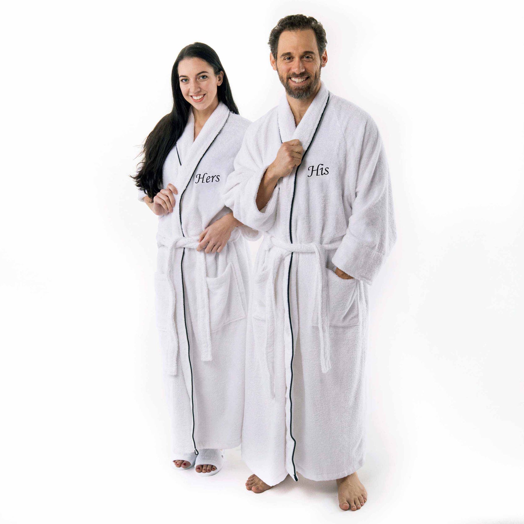 Superior Cotton Embroidered Bathrobe Adults Unisex Men Women Bath Robe