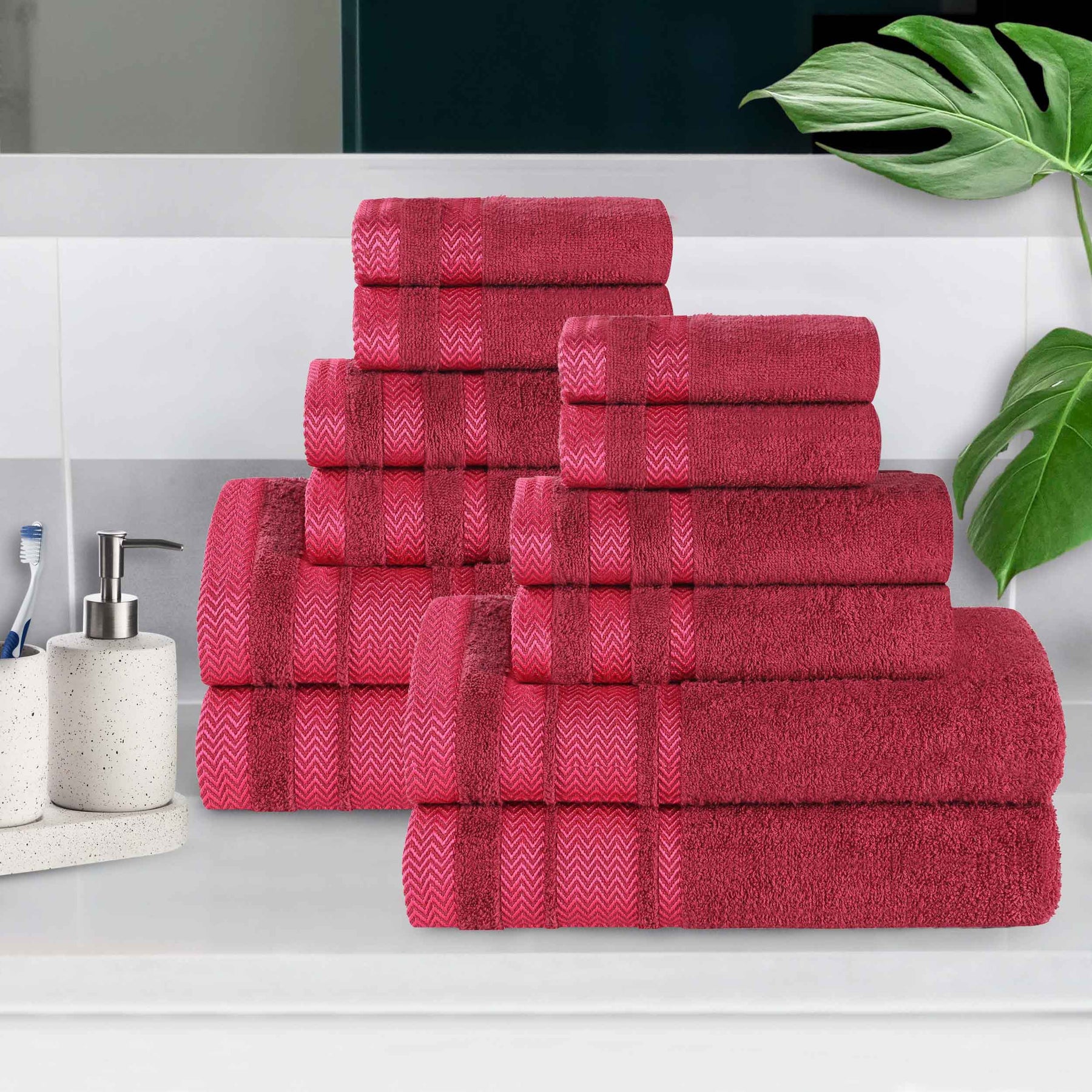 Hays Cotton Medium Weight 12 Piece Assorted Bathroom Towel Set