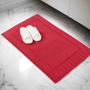 Leo Cotton Solid Modern Absorbent Heavy Washable Bath Mat Set of 2